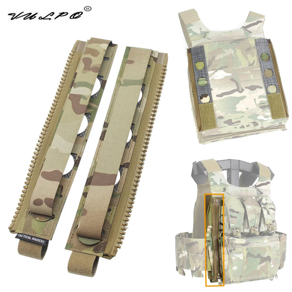 VULPO 1 Pair Tactical Vest Back Panel MOLLE Zipper Adapter Backpack Connection Zipper For FCSK 3.0 Vest Rear Plate