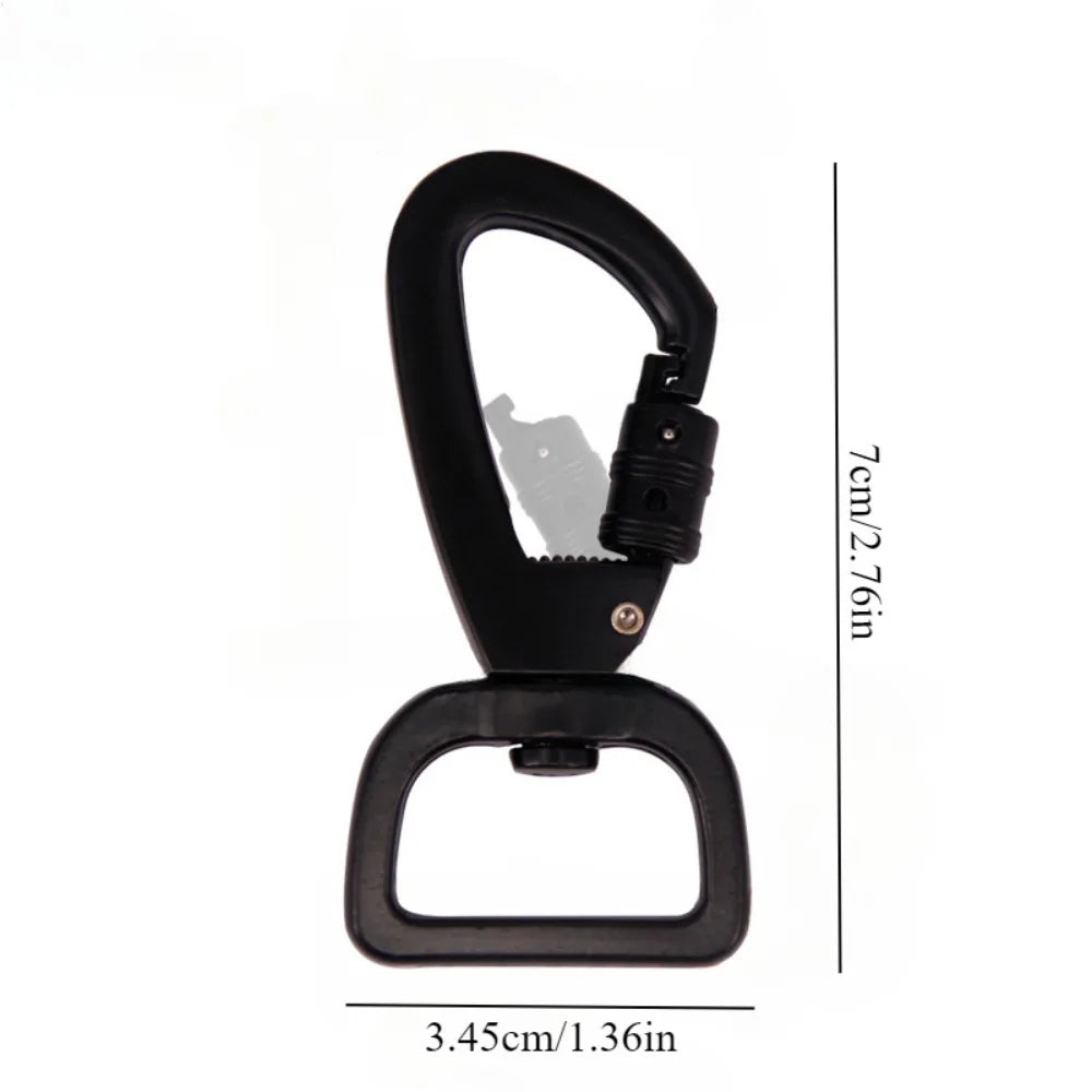 1PC Square Tail Black Swivel Locking Quick Release Hooks Safety Hiking Buckles Clothing Accessories