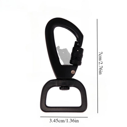 1PC Square Tail Black Swivel Locking Quick Release Hooks Safety Hiking Buckles Clothing Accessories