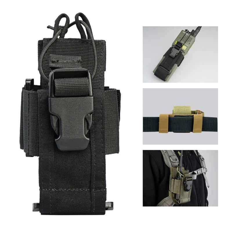 Adjustable Tactical Radio Holder Bag Molle Two Way Radio Holster Pouch Holder Oxford Duty Storage Case Walkie