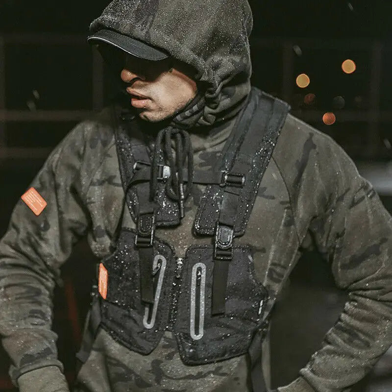 Multi-Function Tactical Vest,Outdoor Sports Fitness Men Protective Tops With Pockets,Running Vest For Camping Fishing Sleeveless