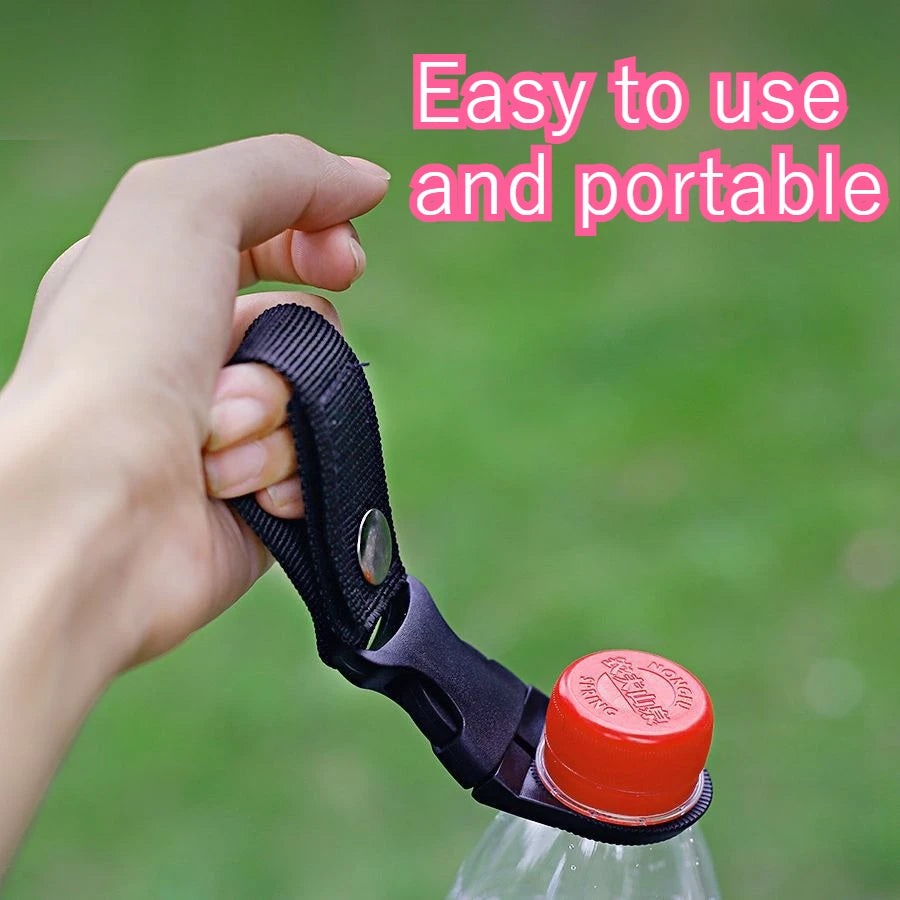 2Pcs Tactical Nylon Water Bottle Holder Multifunctional Carabiner Portable Bottle Clip Outdoor Camping Accessory