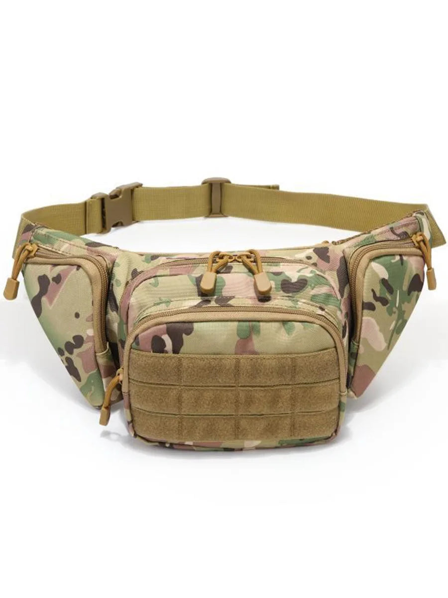 Men Waist Bag Belt Bumbag Waterproof Nylon Molle EDC Fanny Phone Pouch for Hunting Climbing Camping