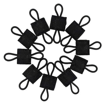 10PCS Black Outdoor Nylon Fastener Tactical Binding Retainer Elastic Molle Ribbon Buckle for Backpack Equipment Accessories