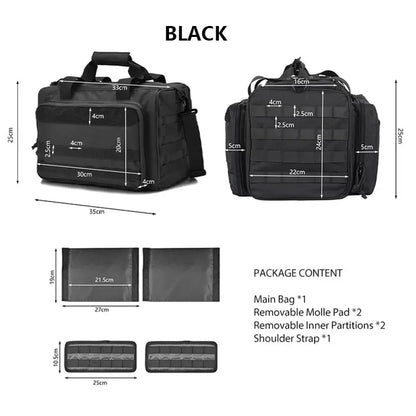 Gun Range Storage Bag with MOLLE System, Durable Shoulder Pack for Outdoor Equipment & Accessories