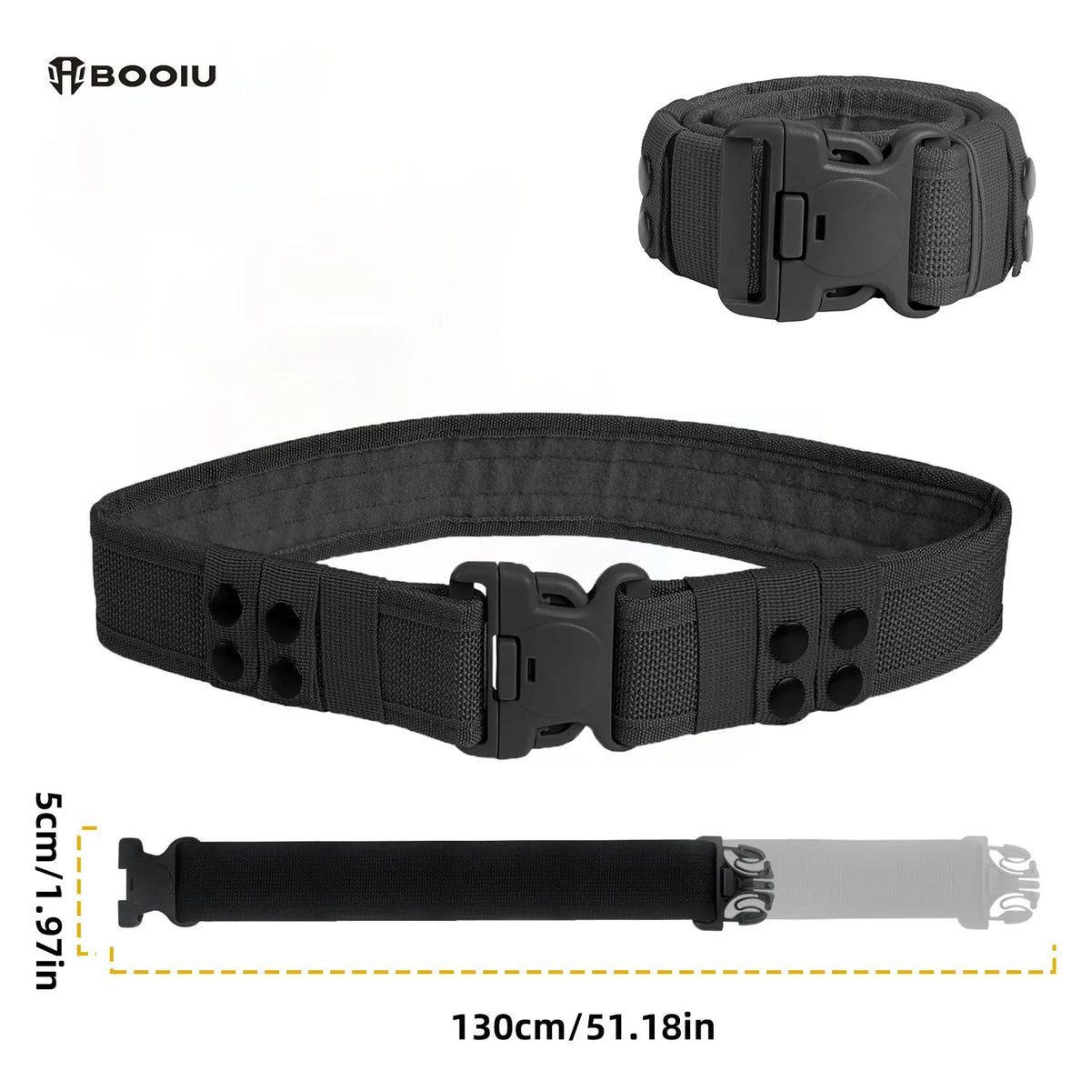 BOOIU Men's Tactical Waist Belt PP Woven Belt Multi-functional Tactical Belt For Outdoor Sports Camping Hunting Accessories