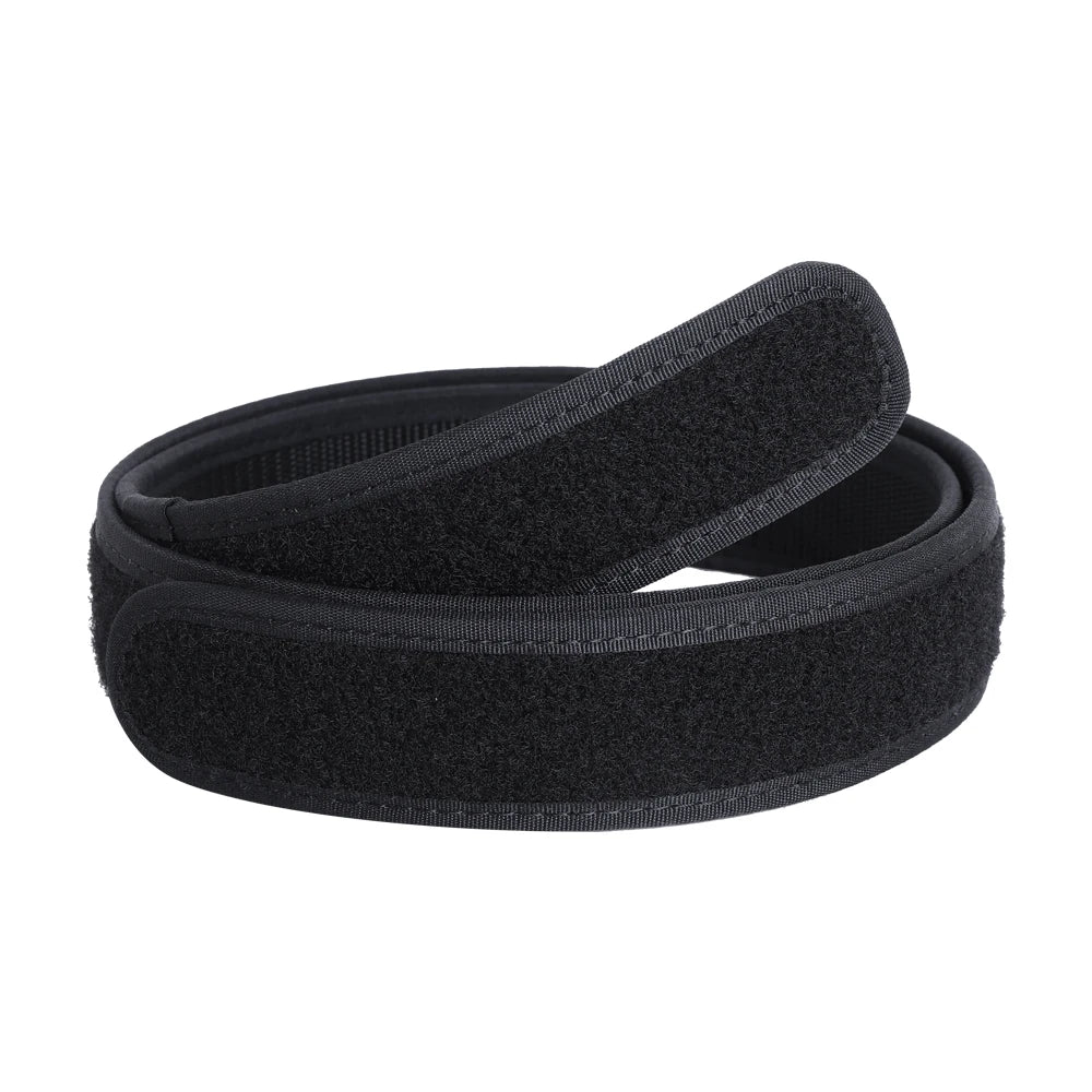 KRYDEX Tactical 1.5'' Loop Inner Belt Buckleless Nylon Waist Duty Belt Hunting Shooting Sport Accessories Men Outer Black Belt
