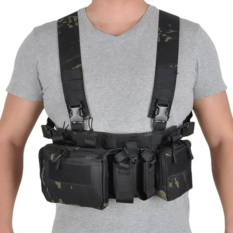 Molle System Chest Rig Tactical Vest CS Match Military Gear Pack Magazine Pouch Holster Waist Men Nylon Swat