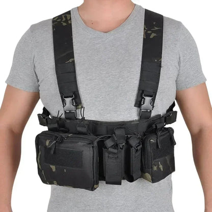 Molle System Chest Rig Tactical Vest CS Match Military Gear Pack Magazine Pouch Holster Waist Men Nylon Swat