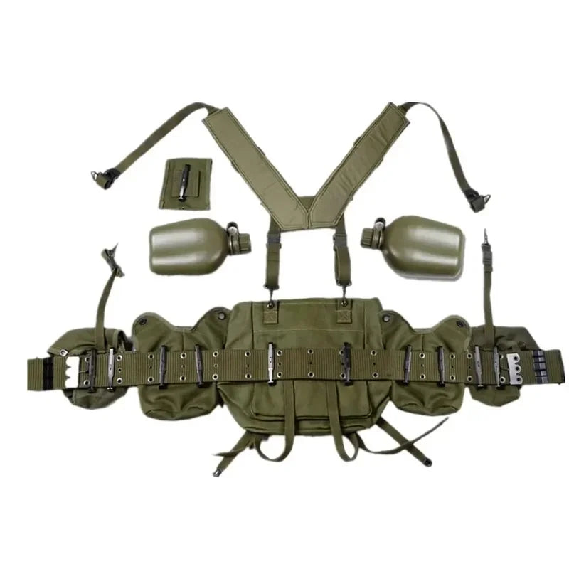 US M1956 Canvas Long Pouch Replica, M14 Magazine Pouch, ALICE Style Tactical Waist Tool Bag for Military Collection Cosplay