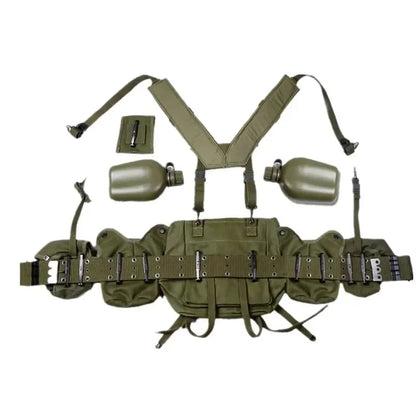 US M1956 Canvas Long Pouch Replica, M14 Magazine Pouch, ALICE Style Tactical Waist Tool Bag for Military Collection Cosplay