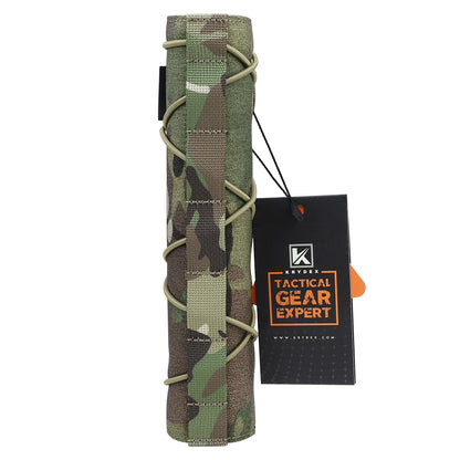 KRYDEX Tactical 22cm Suppressor Protective Cover Case Muffler Shield Sleeve Cover Shooting Hunting Camouflage Purpose