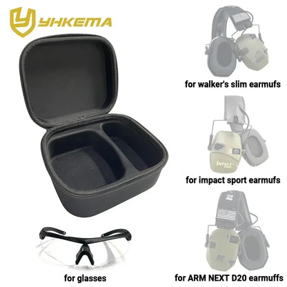 YHKEMA Hard Shell Shockproof Protective Storage Bag Carrying Case for Howard Leight Impact Sport/WK Electronic Shooting Earmuff