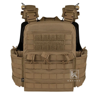 KRYDEX 500D CPC Heavy Duty Tactical Vest Modular MOLLE Plate Carrier Vest with Magazine & Radio Pouch for Combat Hunting Outdoor
