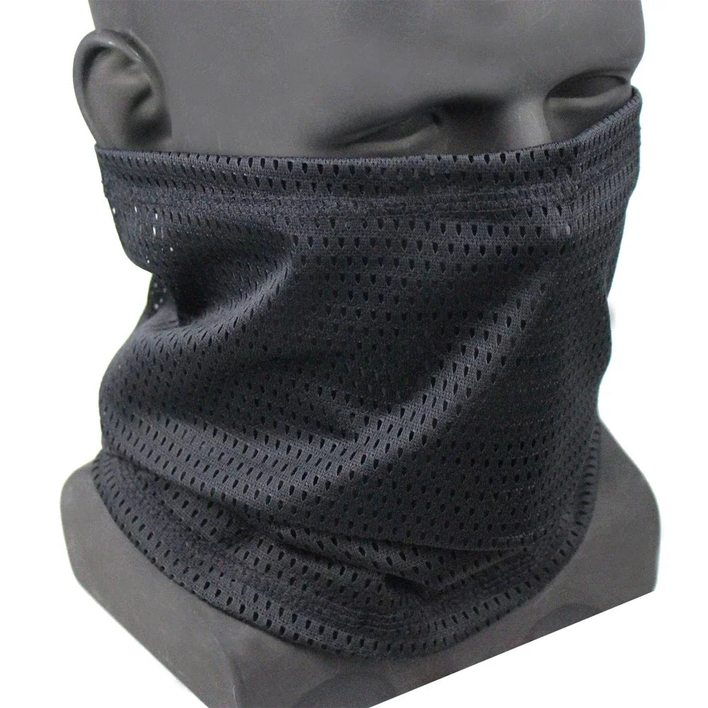 Large Mesh Windproof Neckerchief Camo Mask Neck Gaiter Cover Face Bandana Sun Cool Breathable Cycling Hiking Camping Tube Scarf