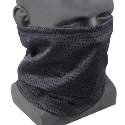 Large Mesh Windproof Neckerchief Camo Mask Neck Gaiter Cover Face Bandana Sun Cool Breathable Cycling Hiking Camping Tube Scarf