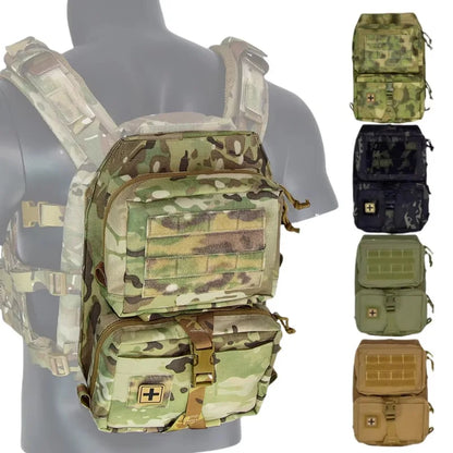 Tactical Vest Backboard Bag for Plate Carrier Quick Release Molle Detachable General Purpose Pouch Airsoft Huting Accessory