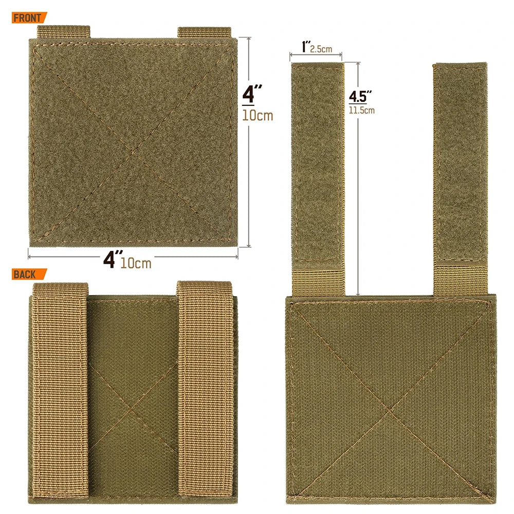 2Pcs Molle Patch Panel Tactical Hook & Loop Adapter Panel Morale Patch Board for Molle Accessories Plate Vest Carrier Backpack