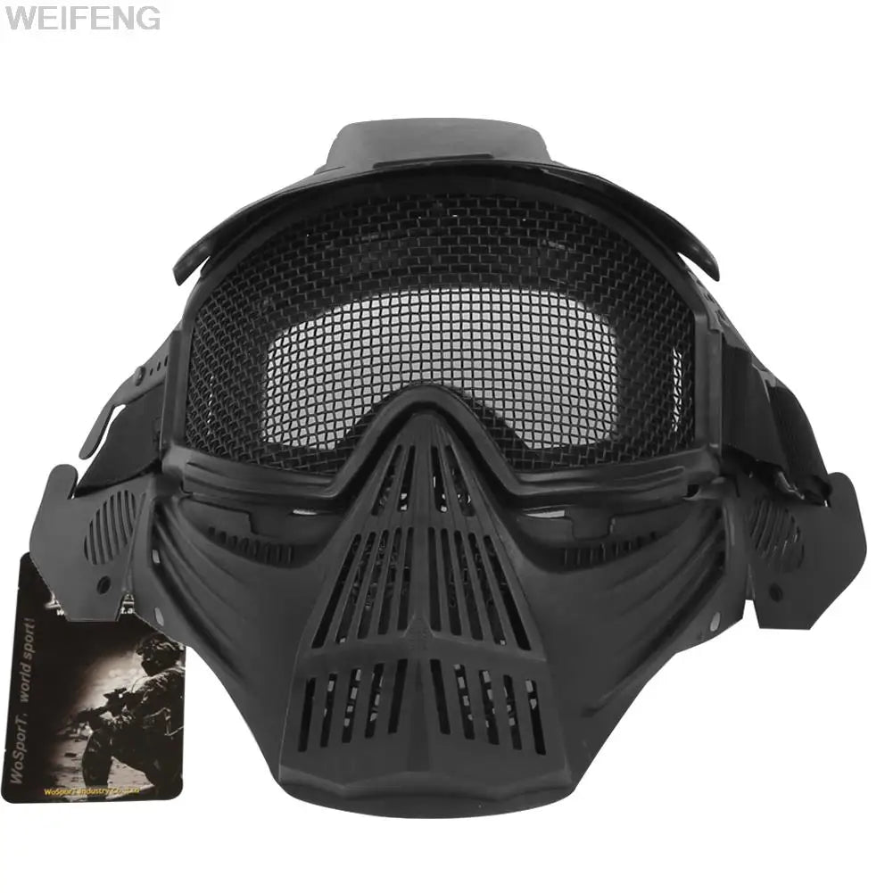 Tactical Masks Full Face Steel Mesh Eye Protection Mask for Halloween CS WarGames Hunting Military Airsoft Shooting Mask