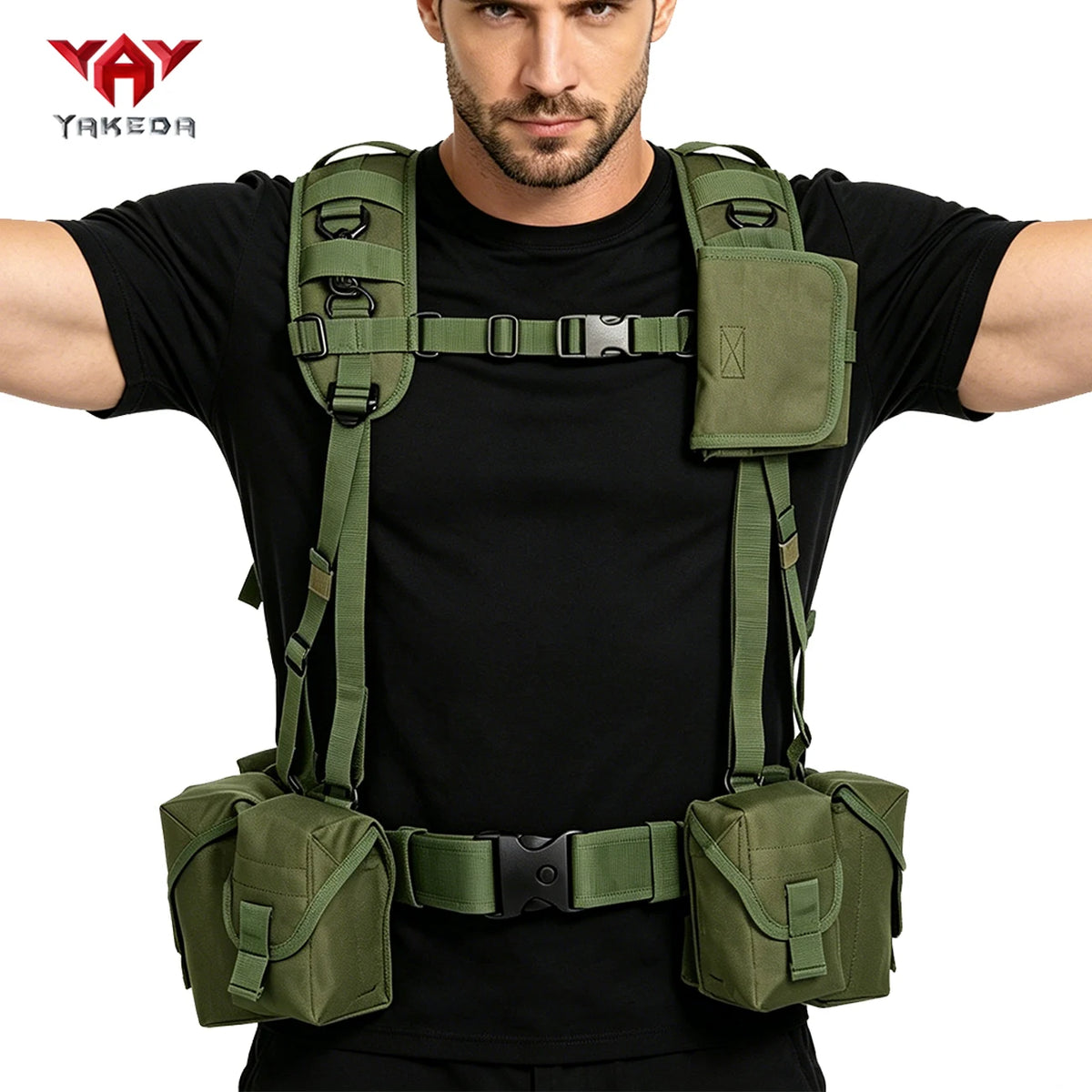YAKEDA Multi functional Bellyband Hunting Tank Top with Multiple Ribbons and Snap Lock, Equipped with Multiple Storage Bags