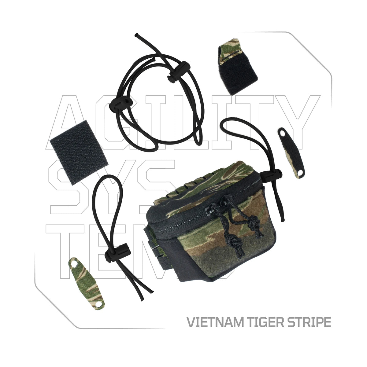AS Smart System Helmet Rear Storage Pouch Fit Shaw Style Brain Pouch Tiger Spot 500D for Airsoft Wargame