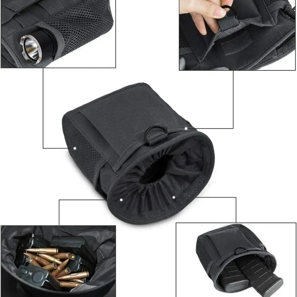 Tactical Molle Drawstring Magazine Dump Pouch Adjustable Utility Belt Fanny Hip Holster Bag Outdoor Ammo Pouch