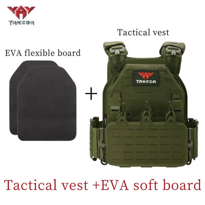 YAKEDA Tactical Vest 6094 Fast detachable light laser cut outdoor hunting black gear carry vest of high quality 1000D nylon