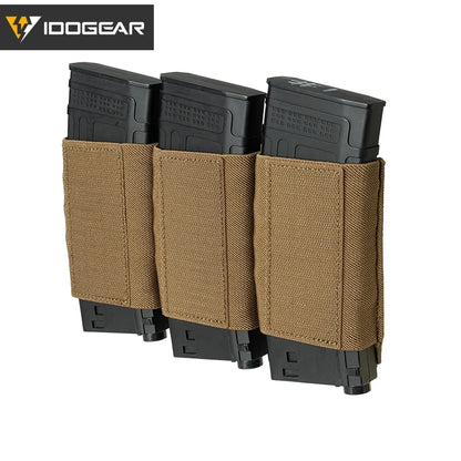 IDOGEAR Triple 5.56 Magazine Holder Elastic Mag Holder with Hook Fasteners for MK3 and MK4 Chest Rig 35139