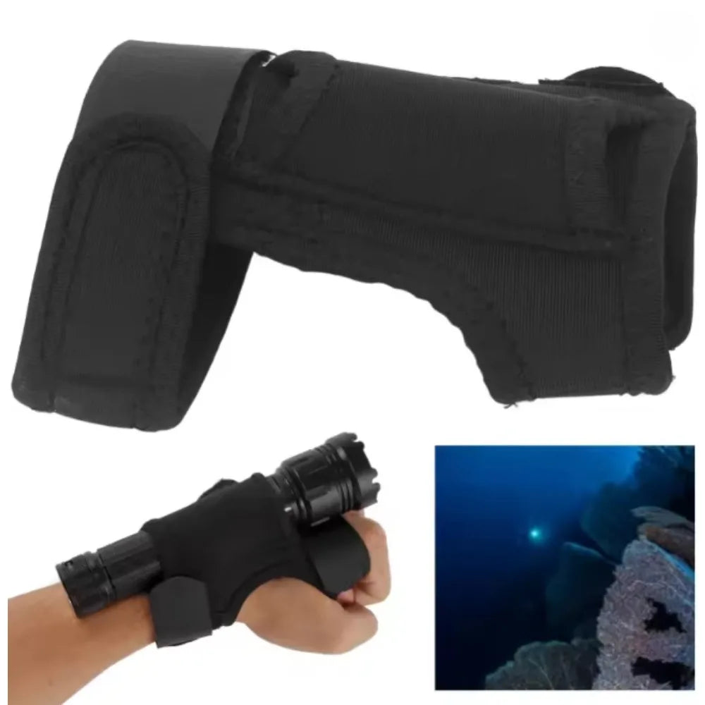 1PC Submersible Scuba Diving LED Flashlight Bracket, Wrist/Arm Strap, Hands-free Underwater Dive Lighting Accessory