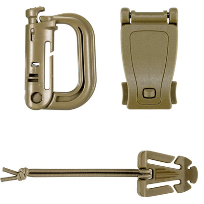 30pcs Attachments for Molle Bag Backpack Vest Belt D-Ring Locking Gear Clip Web Dominator Elastic Strings