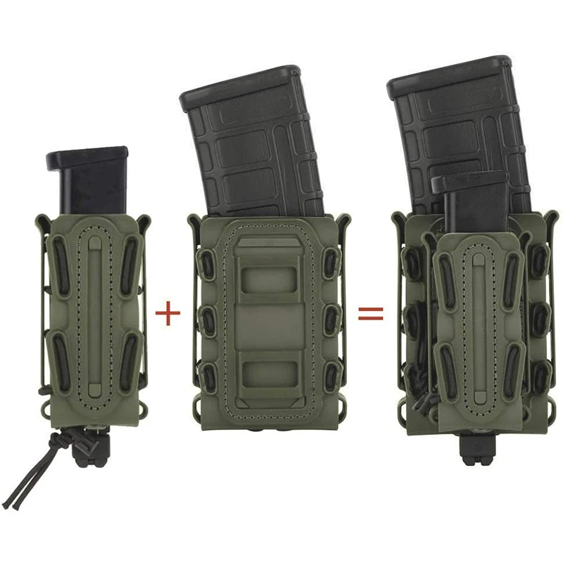 2PCS/Set Molle Magazine Pouch 5.56 7.62 9mm Mag Holster Rifle Pistol Magaizne Case Holder for AR15 M4 AK Glock 17 M9 Universal