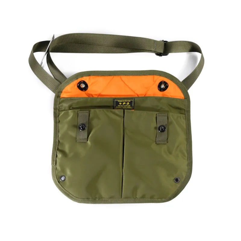 420D Nylon Tactical Crossbody Sling Bag Vintage Military Style Shoulder Bag with 3 Inner Pockets Phone Keys Daily Outdoor Travel