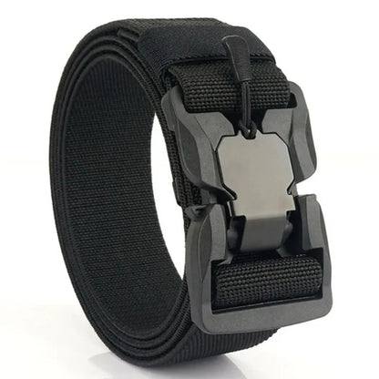New Tactical Belt Magnetic Buckle Quick Release Elastic Belt Casual Nylon Tooling Training Belt Men's Trousers Belt