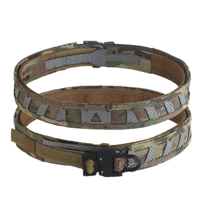 Battle Belt Camo Style MOLLE Tactical Belt Outdoor Hunting Training Inner Outer Double Waist Belt with Magnetic Locate System