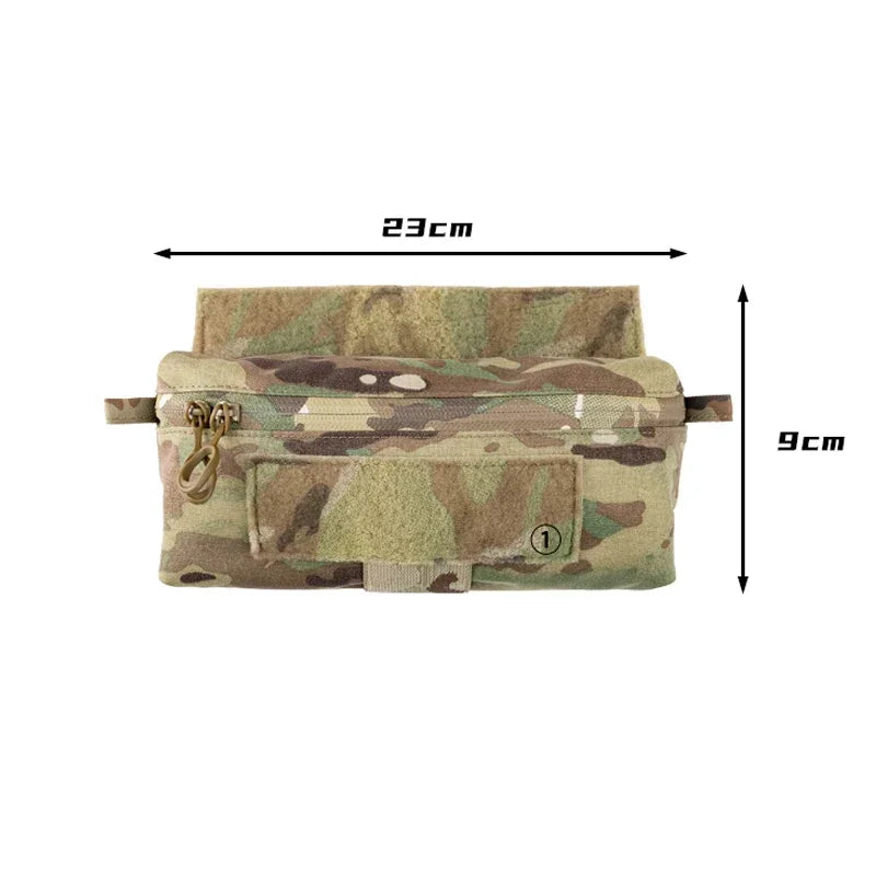 Tactical MK3 MK4 Vest Chest Hanging Pouch Airsoft Vest Abdominal Drop Pouch Gear Multicam Mini Storage Bag Accessories