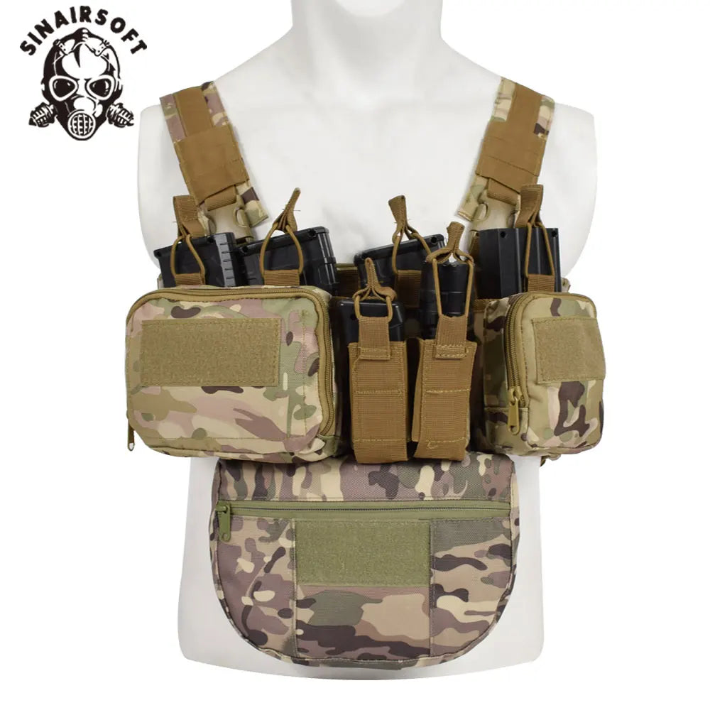 Tactical TCM Nylon Chest Rig Vest Molle System Magazine Pouch Drop Dump Pouch Waist Bag Fit Airsoft Hunting Apparel Accessories