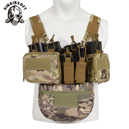 Tactical TCM Nylon Chest Rig Vest Molle System Magazine Pouch Drop Dump Pouch Waist Bag Fit Airsoft Hunting Apparel Accessories