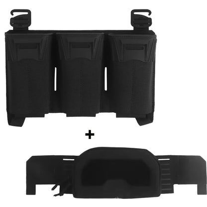 Tactical K-Zero Plate Carrier MOLLE Front Storage BagMulti-Caliber 556 9MM Triple Mag Pouch And Outer Layer Admin Pouch