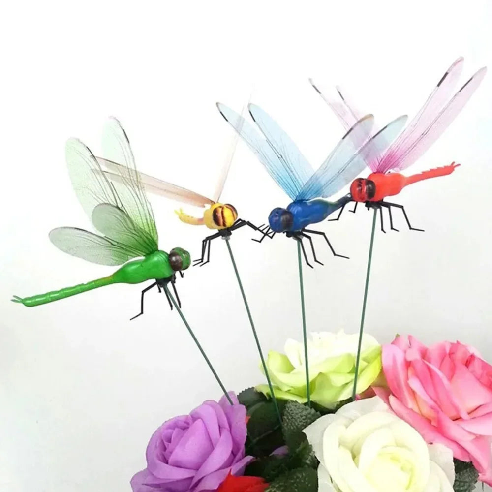 Simulation Dragonfly Shape Decoration Clip Creative Outdoor Garden Lawn Yard Ornament Insect Fly Repellent Home Landscape Decor