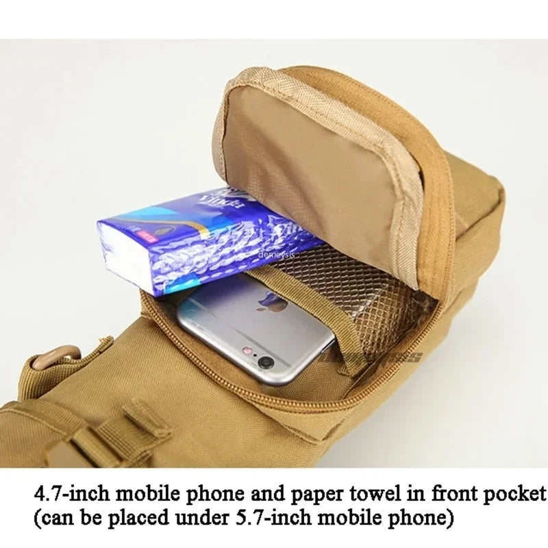Tactical Molle Water Bottle Pouch Nylon Outdoor Sport Travel Kettle Bag with Shoulder Strap