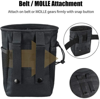 Outdoor Molle Drawstring Magazine Dump Pouch Adjustable Utility Belt Fanny Hip Holster Bag Outdoor Ammo Storage Pack