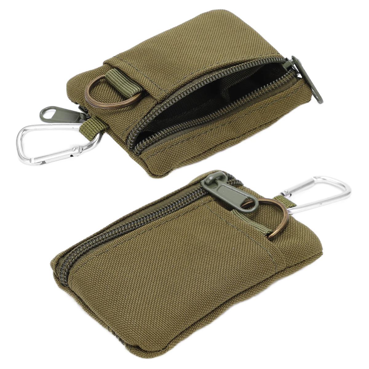 Outdoor EDC Molle Pouch Wallet Mini Portable Key Card Case EDC Pouch Bag Purse with Carabiner