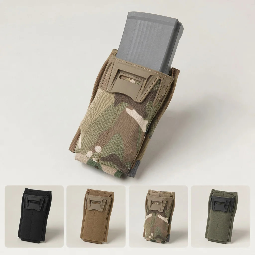 Tactical 5.56mm Single Mag Pouch MOLLE Quick Release Magazine Holder for AR15 M4 Airsoft Vest Plate Carrier Hunting Gear