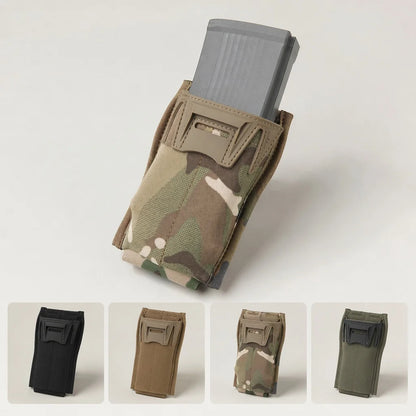Tactical 5.56mm Single Mag Pouch MOLLE Quick Release Magazine Holder for AR15 M4 Airsoft Vest Plate Carrier Hunting Gear