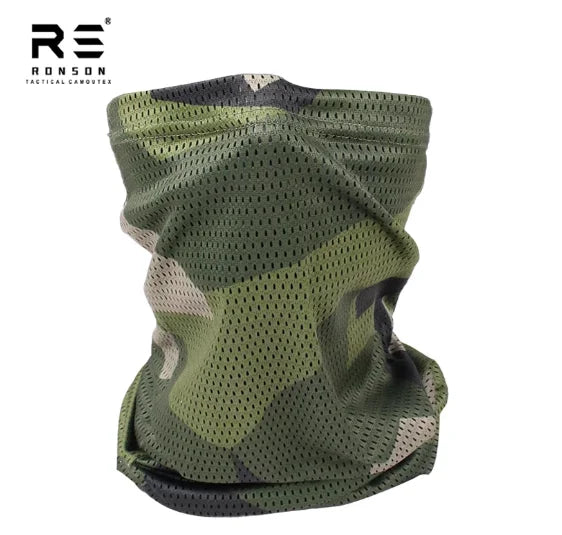 Tactical Camouflage Lightweight Mesh Fabric Sunscreen Mask Scarf Outdoor Sports Breathable Riding Sun Protection Quick Dry