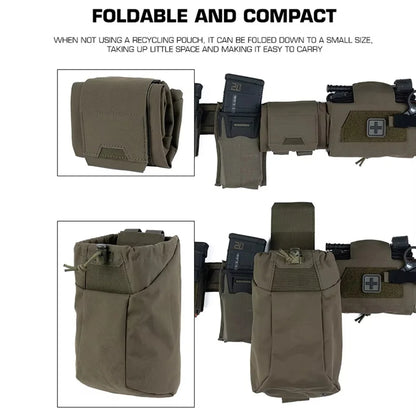 Tactical MOLLE Dump Pouch Magazine Recovery Bag Folding Mag Dump Pouches Hunting Waist Belt Multi-Purpose Recycling Bags