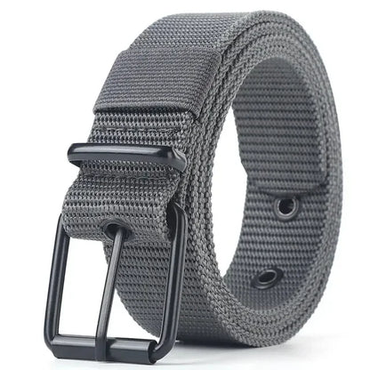 Men's Belt Porous Canvas Pin Buckle Leather Belt Outdoor Sports Belt Women's Trendy Eyelet Belt With Jeans Belt For Men Women