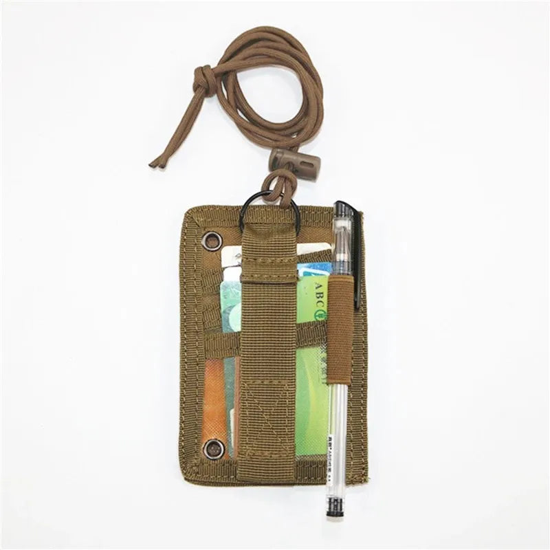 Tactical ID Card Holder Hook Loop Patch Tour Guide Badge Holders Outdoor Travel ID Pouch Pen Purse Tactical Style Badge Bag