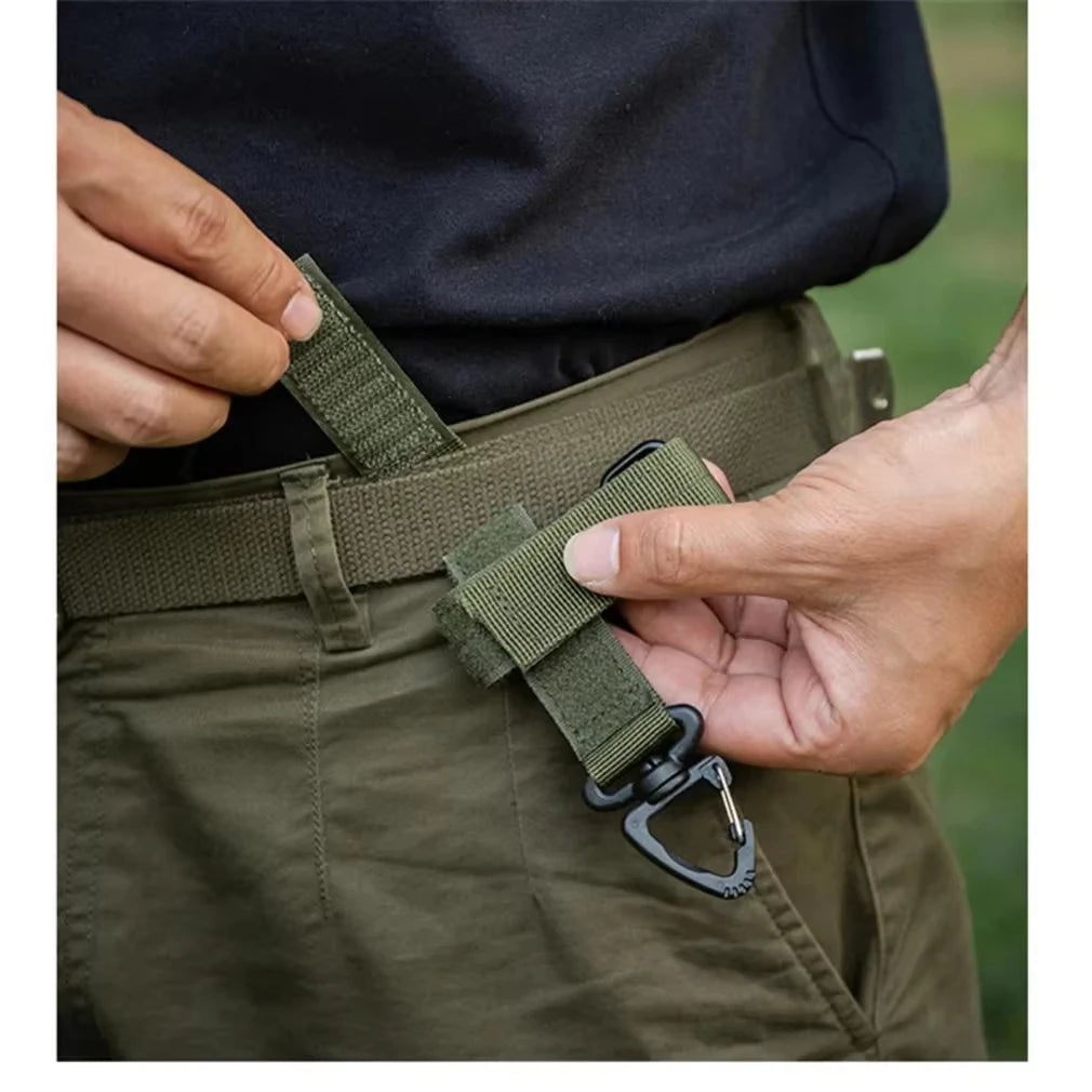 Multi-Purpose Nylon Safety Gloves (with Hook & Clip) - Tactical Design for Outdoor Climbing, Camping & Rope Work