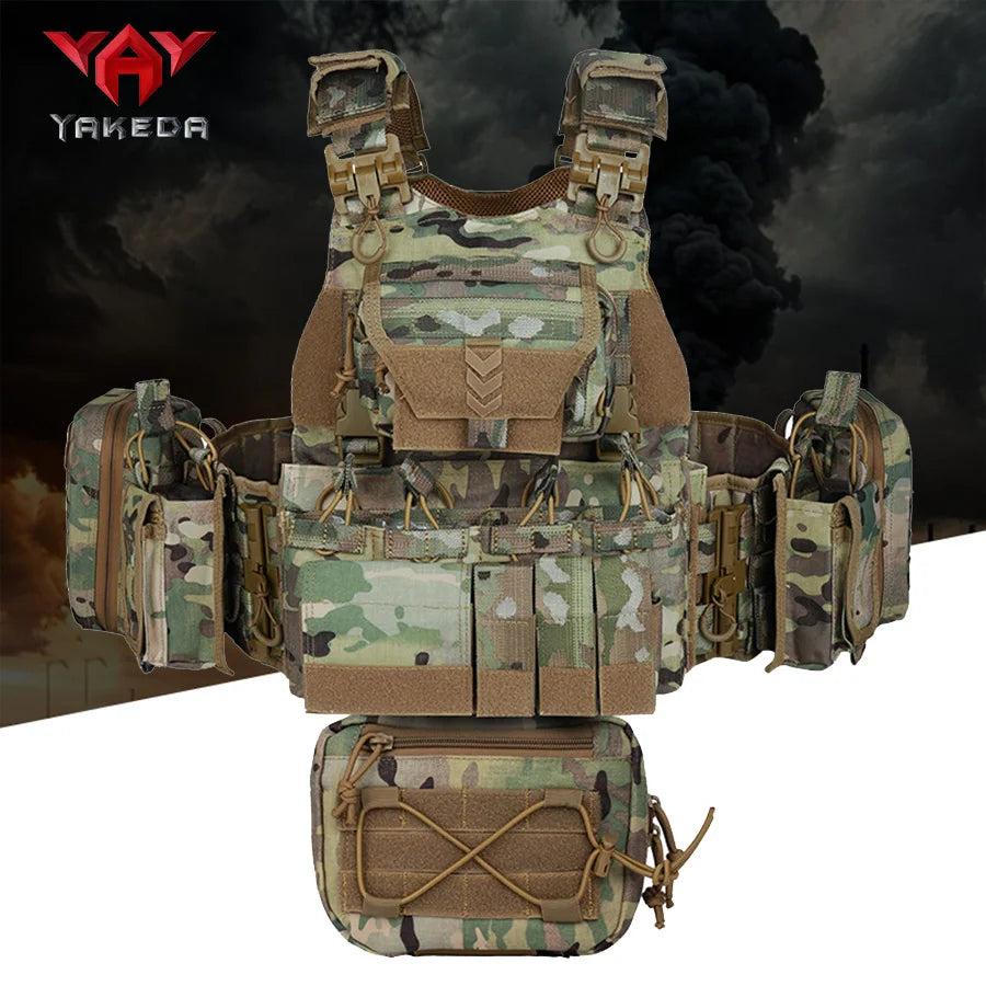 YAKEDA Camouflage Training Vest Outdoor CS Training Vest Multi Functional Vest